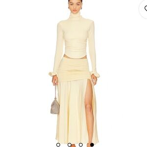 The Line by K Revolve Mari Skirt in Buttercream size medium